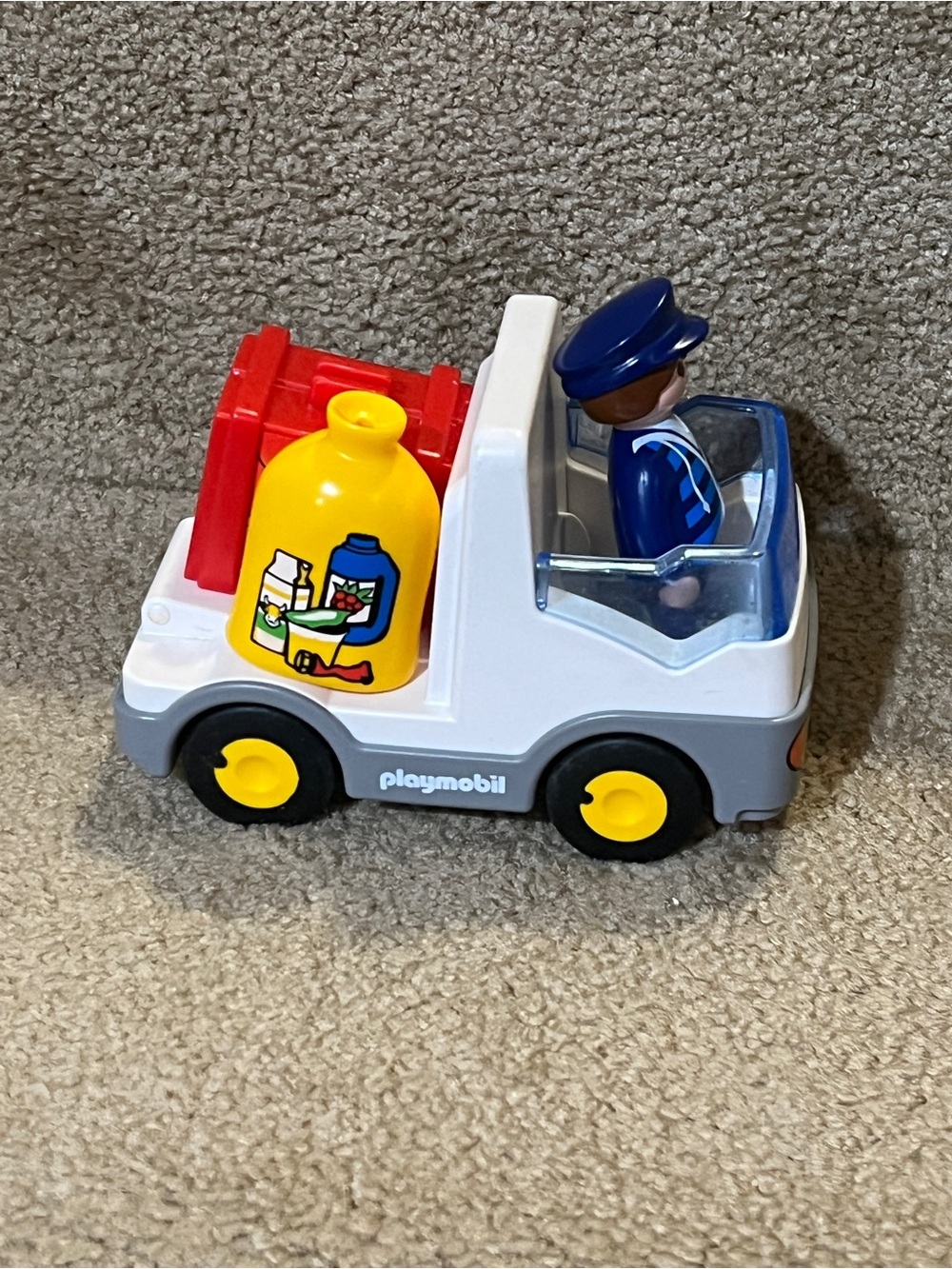 Kids Recycling Truck Toy - White & Yellow